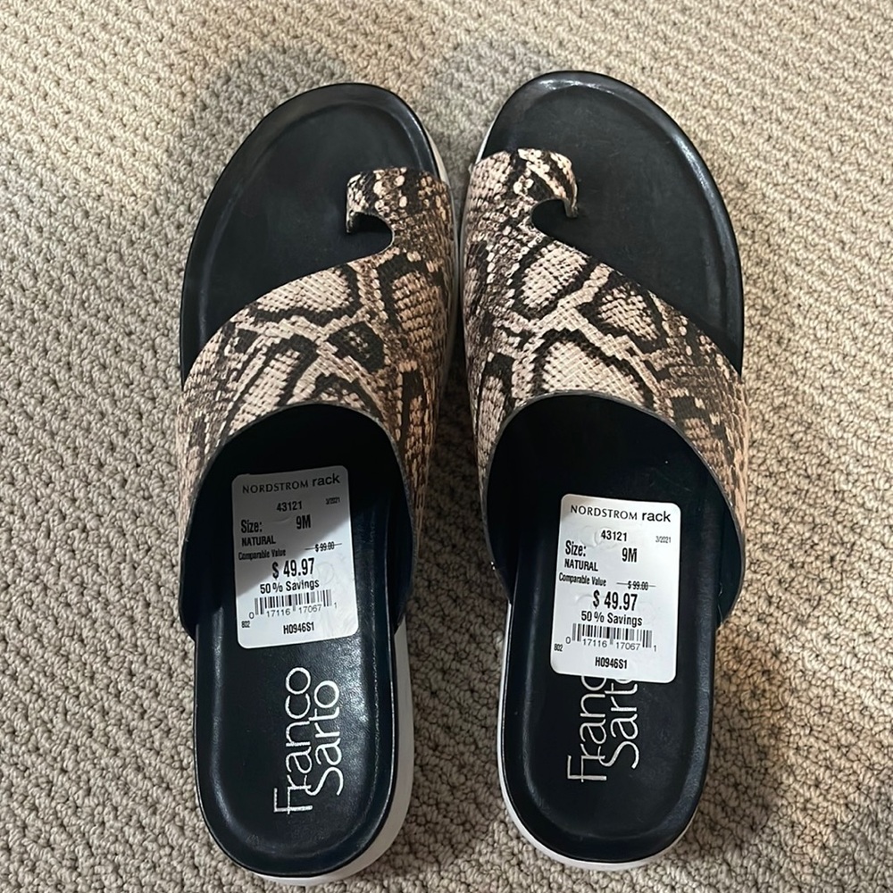 NWT Franco Sarto snake skin looked sandals